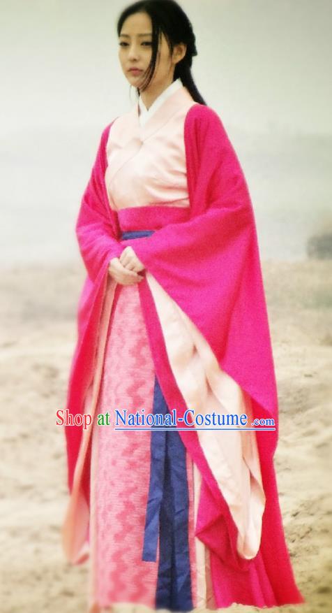 Traditional Ancient Chinese Princess Elegant Costume Complete Set, Chinese Northern Dynasty Imperial Consort Red Dress, Cosplay Chinese Television Drama Alegend of Pringess Lanling Princess Consort Hanfu Trailing Embroidery Clothing for Women