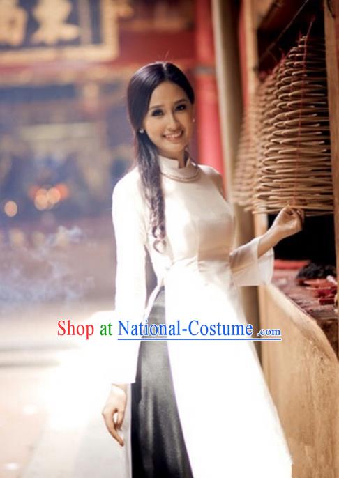 Top Grade Asian Vietnamese Traditional Dress, Vietnam Bride Ao Dai Dress, Princess Wedding White Dress and Pants Cheongsam Clothing for Women