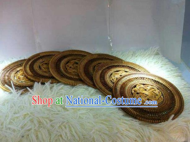 Top Asian Vietnamese Traditional Rattan Plaited Articles, Vietnam Handicraft Teacup Mat