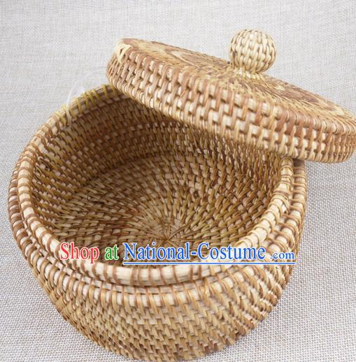 Top Asian Vietnamese Traditional Rattan Plaited Articles, Vietnam Tea Caddy Handicraft Candy Jar Canister