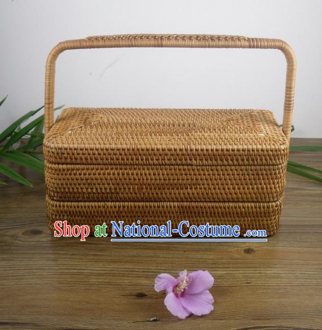 Top Asian Vietnamese Traditional Rattan Plaited Articles Tea Set, Vietnam Handicraft Tea Carrying Case