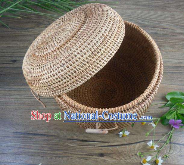 Top Asian Vietnamese Traditional Rattan Plaited Articles, Vietnam Tea Caddy Handicraft Canister