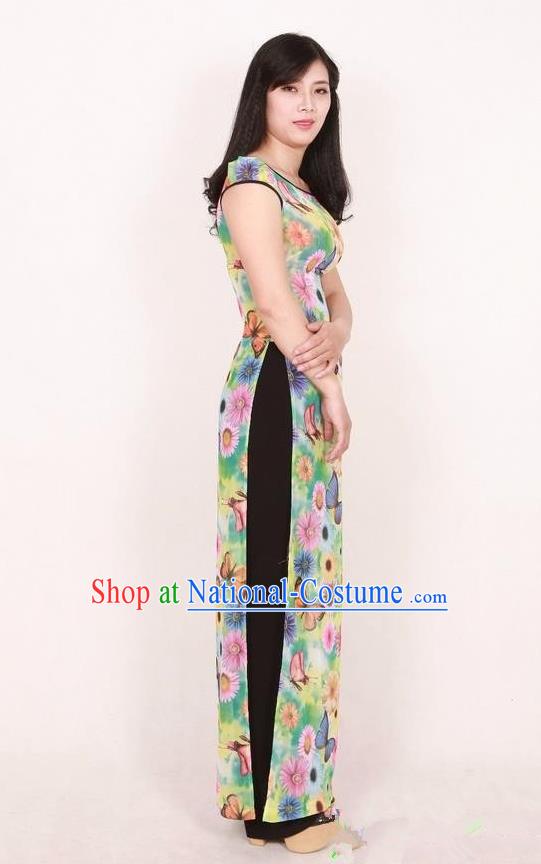 Vietnamese Trational Dress Vietnam Ao Dai Cheongsam Clothing