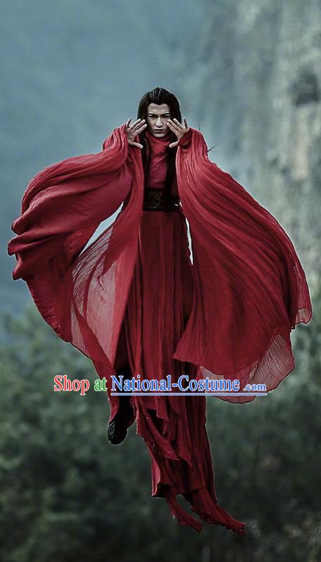 Traditional Chinese Ancient Shang Dynasty Swordsman Costume, China Mythology Television Zhao Ge Ancient Kawaler Clothing Complete Set for Men