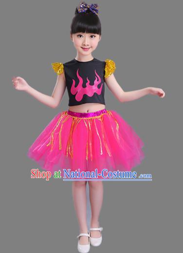 Top Grade Professional Compere Modern Dance Costume, Children Opening Dance Chorus Uniforms Jazz Dance Bubble Dress for Girls