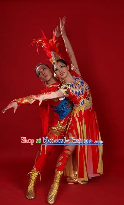 Traditional Chinese Yangge Fan Dancing Costume and Accessories