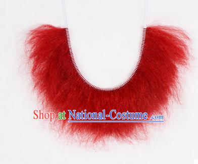 Chinese Ancient Opera Old Men Wig Beard, Traditional Chinese Beijing Opera Props Zhang Fei Red Mustache