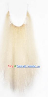 Chinese Ancient Opera Old Men Long Wig Beard, Traditional Chinese Beijing Opera Props Laosheng-role White Mustache