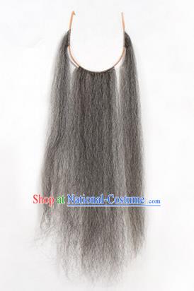 Chinese Ancient Opera Old Men Grizzled Long Wig Beard, Traditional Chinese Beijing Opera Props Laosheng-role Mustache Pengtoucun False Beard