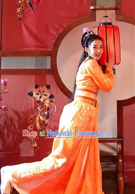 Chinese Teleplay Flower Shabana Flyings Sky Young Lady Dress, Traditional Chinese Ancient Song Dynasty Aristocratic Miss Costume and Headpiece Complete Set for Women