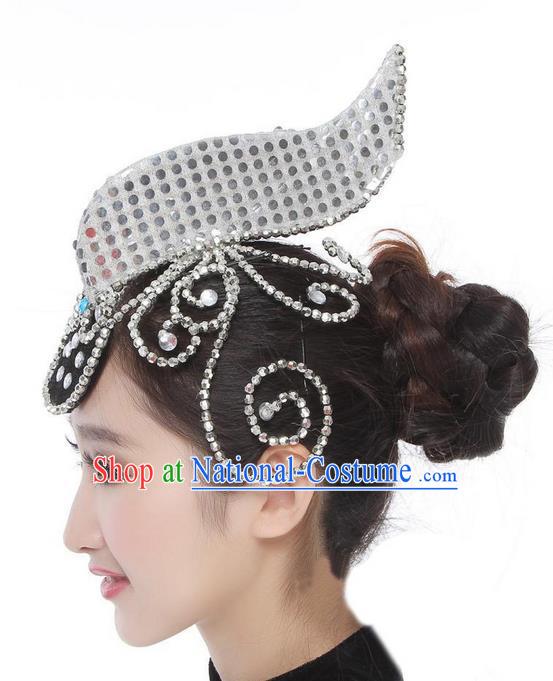 Traditional Chinese Classical Hair Accessories, China Female Folk Dance Forehead Ornament Headwear for Women