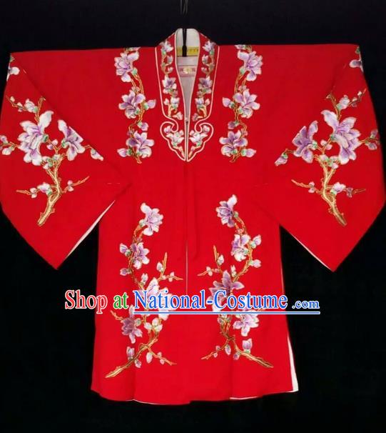 Traditional Chinese Peking Opera Costumes, China Beijing Opera High-grade Embroidered Flower Wearing Ming Dynasty Red Robe for Women