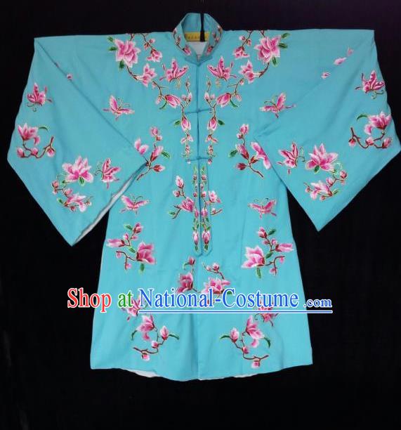 Traditional Chinese Peking Opera Imperial Concubine Embroidered Magnolia flower Costumes, China Beijing Opera High-grade Robe Blouse for Women