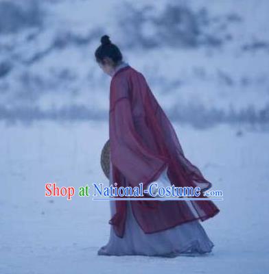 Traditional Chinese Ancient Jin Dynasty Young Lady Costumes, China Princess Hanfu Embroidered Wide-sleeve Cardigan Slant Opening Robe Ru Skirt Complete Set for Women