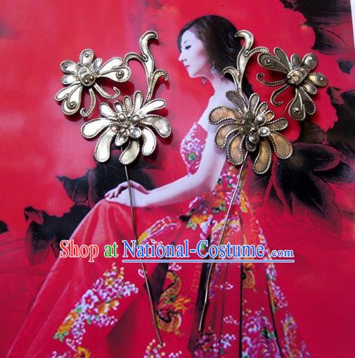 Traditional Handmade Chinese Ancient Classical Hair Accessories Barrettes Flower Hairpin Hair Fascinators for Women