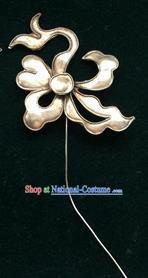 Traditional Chinese Ancient Classical Miao Silver Handmade Hair Accessories Flower Hairpin Hair Fascinators for Women