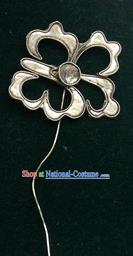 Traditional Chinese Ancient Classical Miao Silver Handmade Hair Accessories Little Flower Hairpin Hair Fascinators for Women