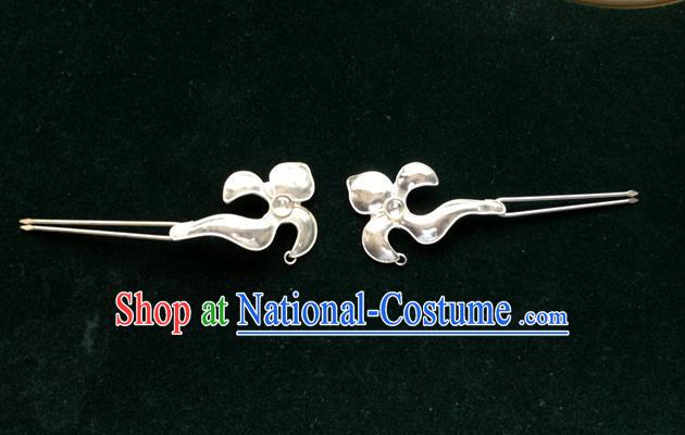 Traditional Chinese Ancient Classical Handmade Silver Hairpin Jewelry Accessories Hanfu Combs and Sticks for Women