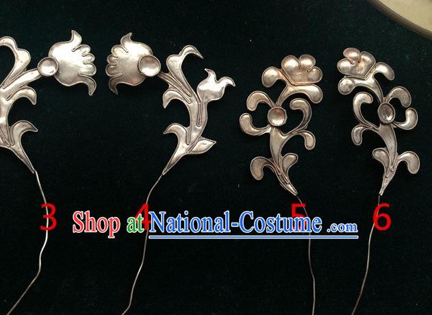 Traditional Chinese Ancient Classical Miao Silver Handmade Hair Accessories Little Hairpin Hair Fascinators for Women