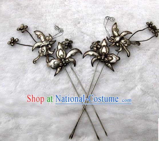 Traditional Chinese Ancient Classical Handmade Love of Butterfly Hairpin Jewelry Accessories Hanfu Palace Combs and Sticks for Women