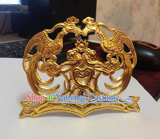 Traditional Chinese Ancient Classical Handmade Imperial Consort Hairpin Phoenix Coronet Hair Ornaments Jewelry Accessories Hanfu Classical Hair Crown for Women