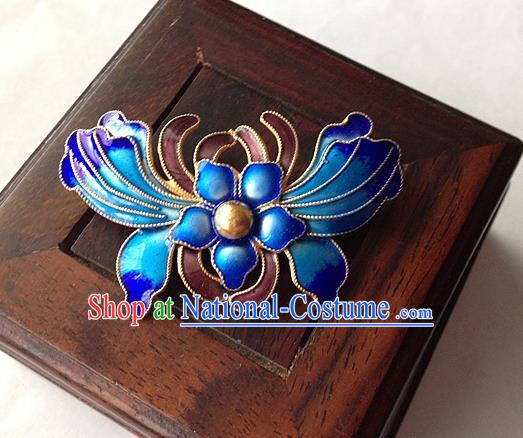 Traditional Handmade Chinese Ancient Classical Accessories Blueing Brooch Butterfly Pendent for Women