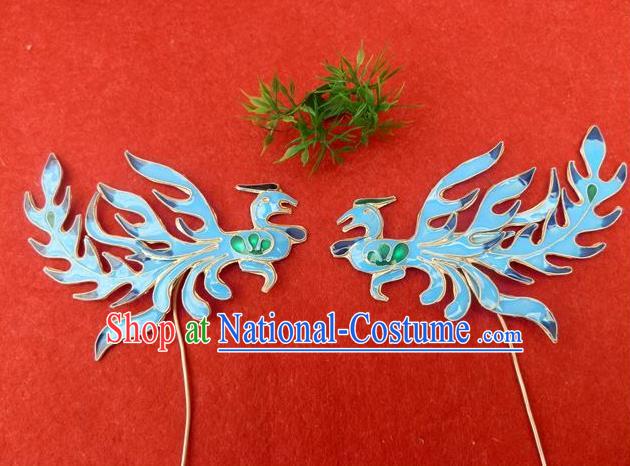 Traditional Handmade Chinese Ancient Classical Hair Accessories Barrettes Phoenix Step Shake Hair Sticks for Women