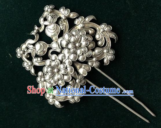 Traditional Handmade Chinese Ancient Classical Hair Accessories Barrettes Sliver Filigree Hairpins Palace Bride Hair Clasp Hair Sticks for Women