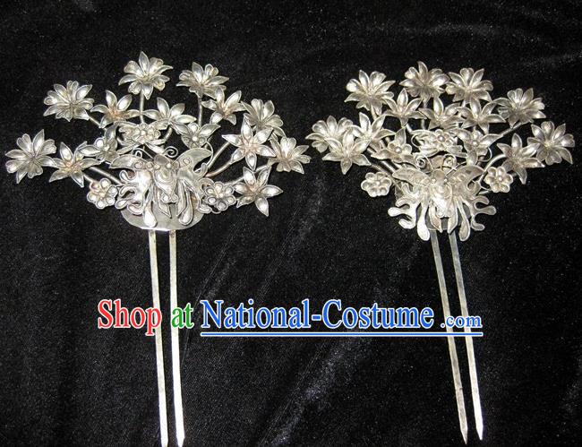 Traditional Handmade Chinese Ancient Classical Hair Accessories Barrettes Phoenix Hairpin, Qing Dynasty Step Shake Hair Fascinators Hairpins for Women