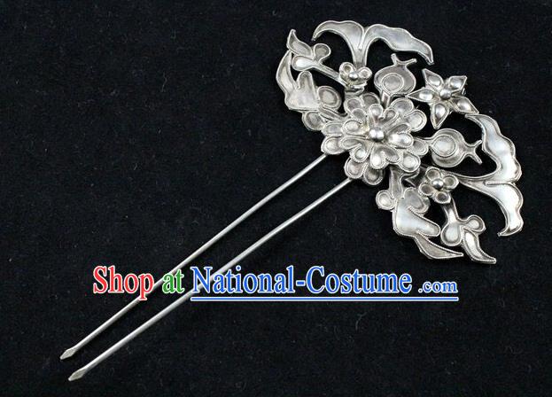 Traditional Handmade Chinese Ancient Classical Hair Accessories Barrettes China Sliver Hairpins Flower Step Shake Hair Sticks for Women