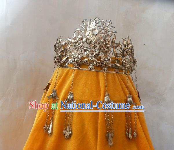 Traditional Handmade Chinese Ancient Classical Hair Accessories Barrettes Hats Manchu Palace Lady Bride Phoenix Crown, Hanfu Hair Clasp Wedding Headwear Complete Set for Women