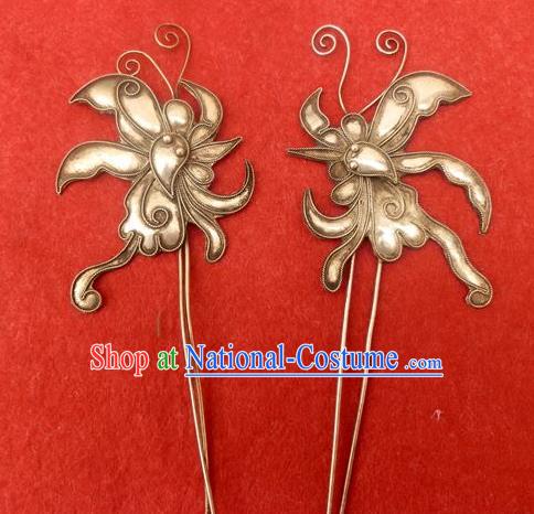 Traditional Handmade Chinese Ancient Classical Hair Jewellery Accessories Butterfly Barrettes, Ming Dynasty Wedding Hair Sticks Hair Fascinators Hairpins for Women