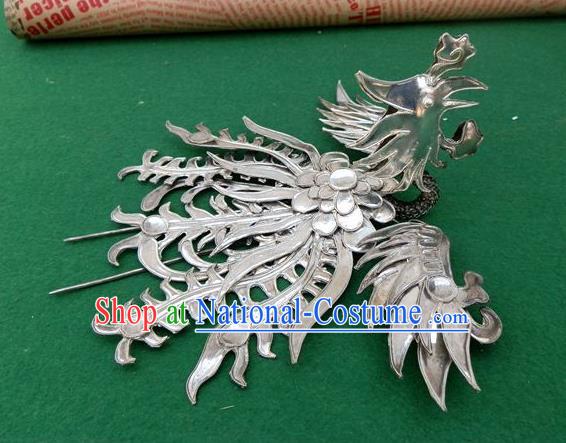 Traditional Handmade Chinese Ancient Classical Hair Accessories Headwear Barrettes Hanfu Hairpins, Ming Dynasty Imperial Phoenix Crown Step Shake Hair Clasps Hair Jewellery for Women