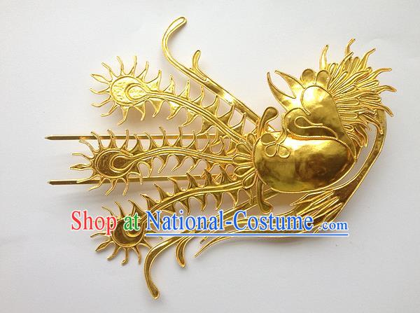 Traditional Handmade Chinese Ancient Classical Hair Accessories Barrettes, Bride Wedding Step Shake Hair Sticks Phoenix Hairpins for Women