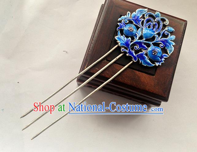 Traditional Handmade Chinese Ancient Classical Hair Accessories Barrettes Hairpins, Pure Sliver Blueing Step Shake Hair Sticks for Women