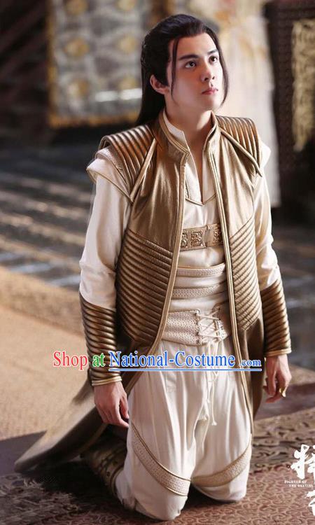 Chinese Ancient Tang Dynasty Nobility Childe Costume and Headpiece Complete Set, Fighter of the Destiny Traditional Chinese Ancient Swordsman Toff Clothing for Men