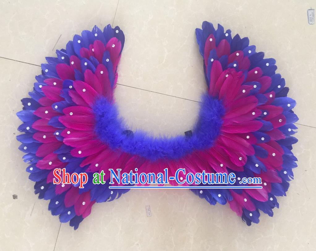 Top Grade Professional Stage Show Halloween Props Feather Wings, Brazilian Rio Carnival Parade Samba Dance Modern Fancywork Backplane for Kids