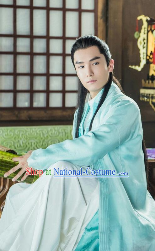 Traditional Ancient Chinese Dandies Costume, A Life Time Love Chinese Nobility Childe Clothing and Handmade Headpiece Complete Set for Men