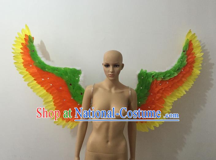 Top Grade Professional Stage Show Halloween Parade Feather Wings, Brazilian Rio Carnival Samba Dance Modern Fancywork Props Decorations for Women