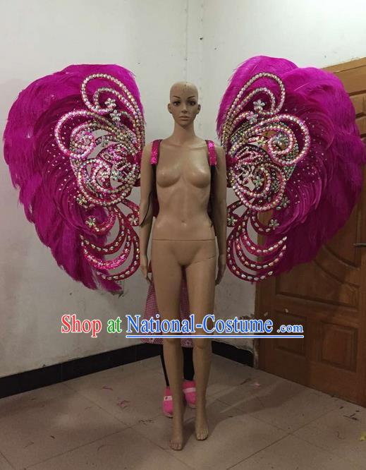 Top Grade Professional Stage Show Halloween Parade Backplane Brazilian Rio Carnival Parade Samba Dance Exaggerated Feather Props for Women