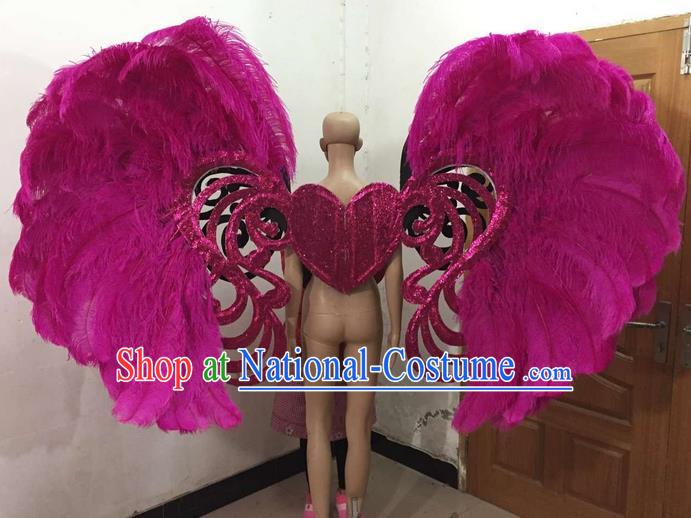 Top Compere Performance Catwalks Costume Children Chorus Red Dress with Wings Modern Dance Princess Short Red Bubble Dress for Girls Kids