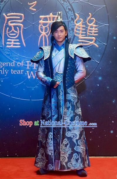 Traditional Ancient Chinese Imperial Prince Costume and Handmade Headpiece Complete Set, Elegant Hanfu Chinese Southern and Northern Dynasty Swordsman Clothing