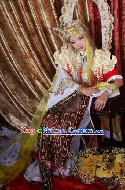 Top Grade Traditional China Ancient Cosplay Costumes, China Ancient Young Lady Princess Elegant Hanfu Dress for Women