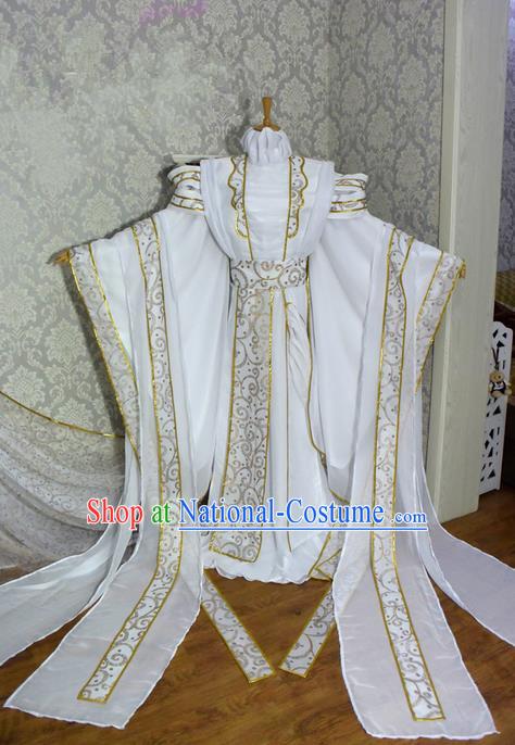 Top Grade Traditional China Ancient Cosplay Swordsman Costumes, China Ancient Royal Highness Hanfu Clothing for Men