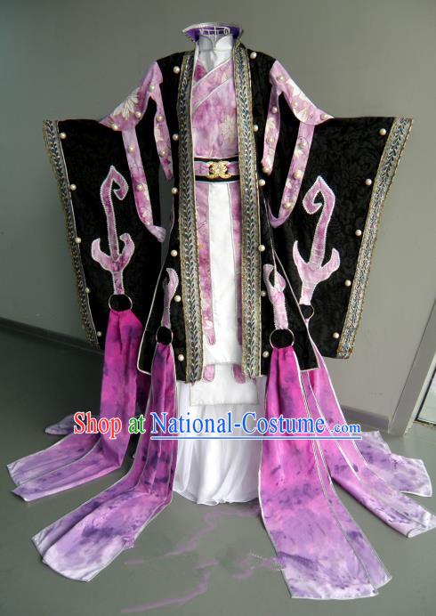 Top Grade Traditional China Ancient Cosplay Princess Costumes, China Ancient Palace Lady Fairy Embroidery Robe Dress Clothing for Women