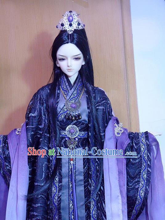 Top Grade Traditional China Ancient Cosplay Swordsman Costumes Complete Set, China Ancient Highness Hanfu Robe Clothing for Men for Kids