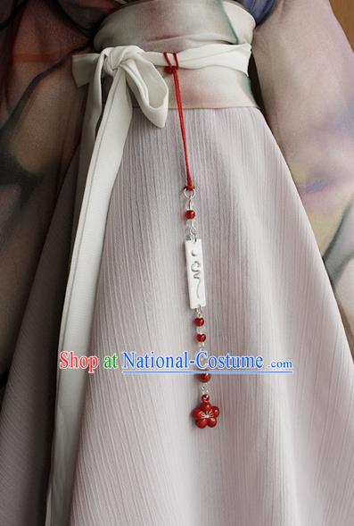 Top Grade Traditional China Ancient Palace Lady Jade Accessories Pendant, China Ancient Swordsman Tassel Waist Pendant