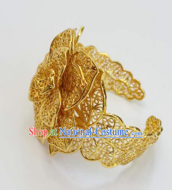 Traditional Thailand Ancient Handmade Jewelry Accessories Bracelet, Traditional Thai China Dai Nationality Wedding Bangle for Women