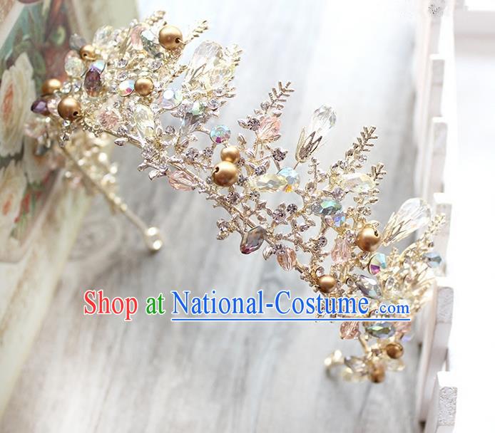 Top Grade Handmade Wedding Jewelry Hair Accessories, Traditional Crystal Royal Crown Wedding Headwear for Women