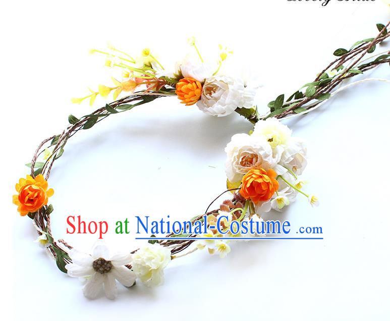 Top Grade Handmade Wedding Bride Hair Accessories Headband, Traditional Princess Flowers Hair Clasp Wedding Headwear for Women